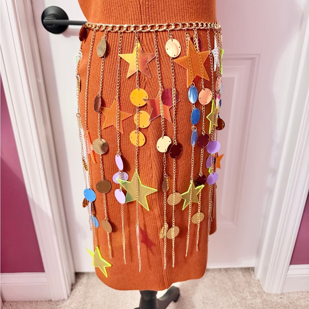 Neon Star Acrylic Waist Chain Skirt - Picture 6 of 6